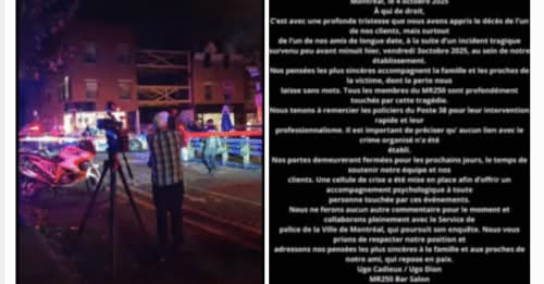 Un couple gay meurt dans un meurtre-suicide présumé au MR250 Bar Lounge à Montréal