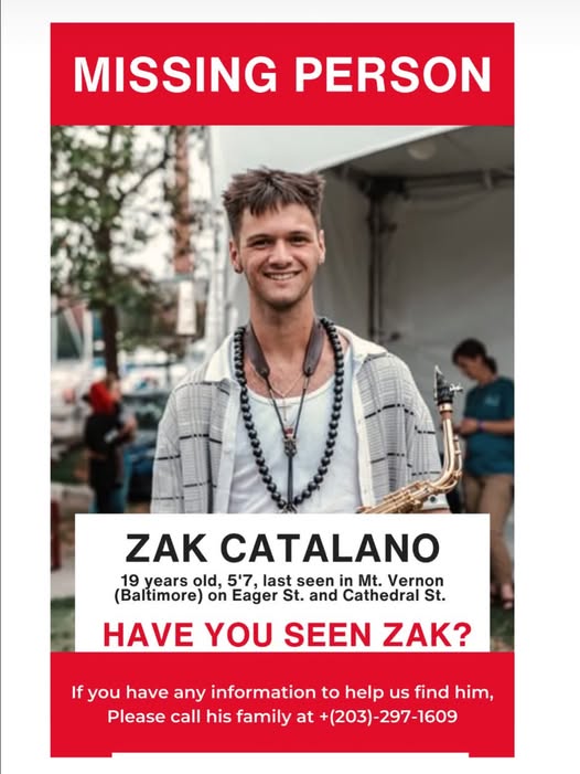 Baltimore Community Rallies to Help Locate Missing 19-Year-Old Saxophonist Zak Catalano