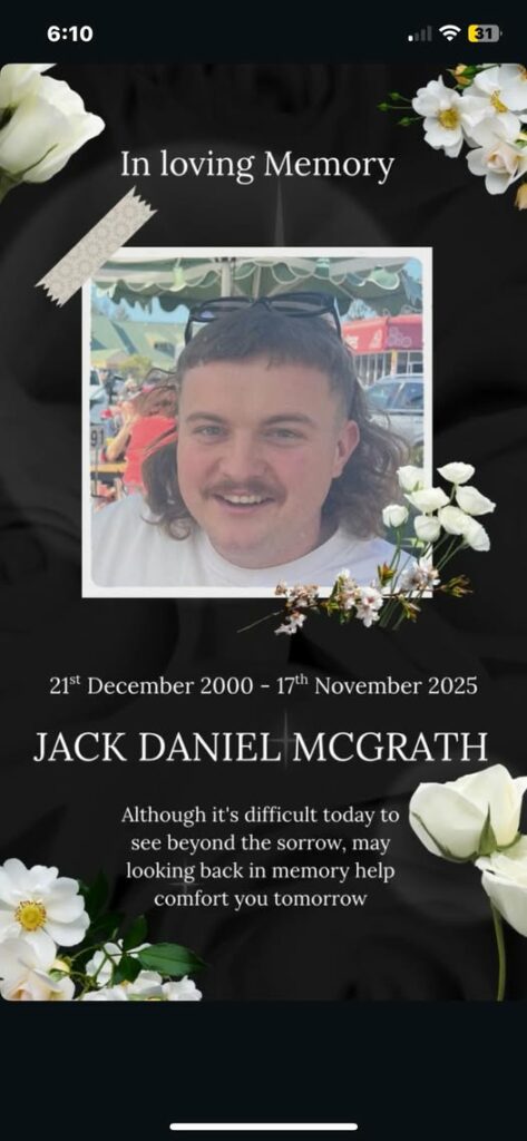 Dapto Mourns the Loss of Jack McGrath Following Fatal Workplace Accident