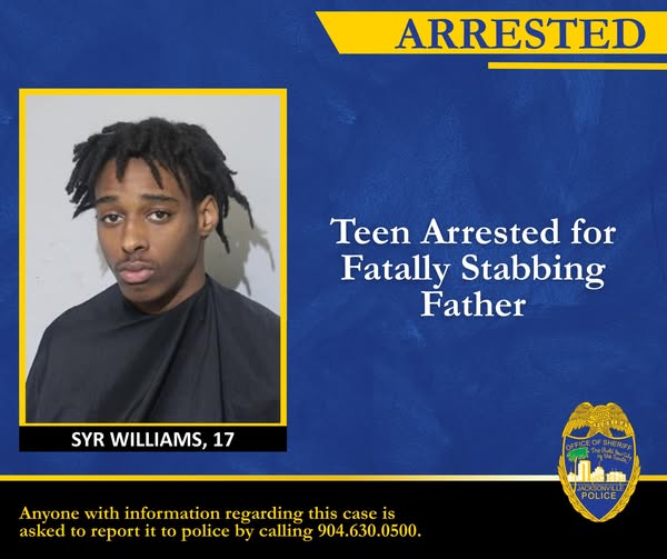 Jacksonville Teen Arrested for Fatally Stabbing Father in Westside Home